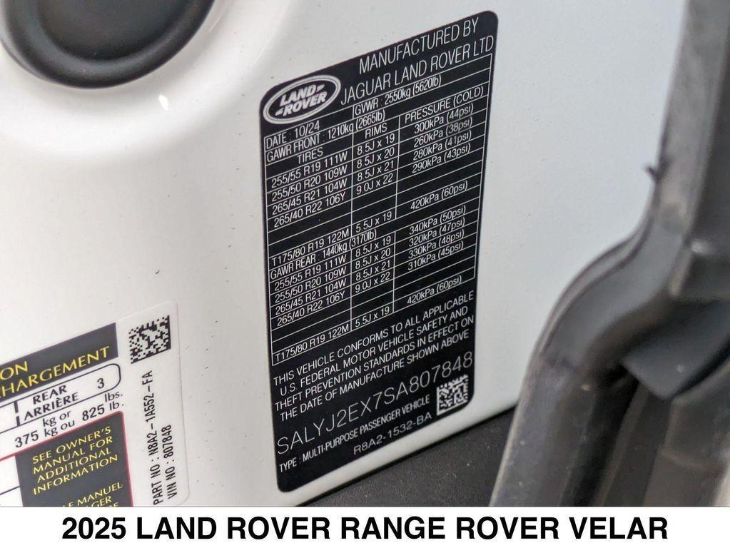 new 2025 Land Rover Range Rover Velar car, priced at $68,755