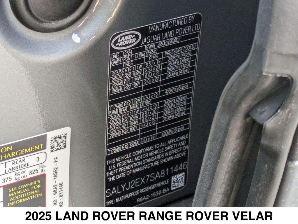 new 2025 Land Rover Range Rover Velar car, priced at $69,005