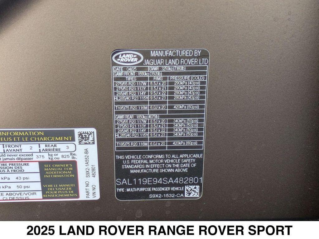 new 2025 Land Rover Range Rover Sport car