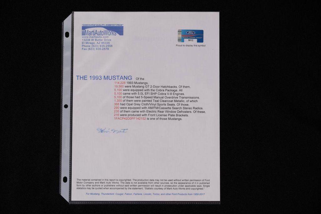 used 1993 Ford Mustang car, priced at $74,995