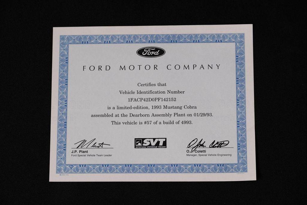 used 1993 Ford Mustang car, priced at $74,995