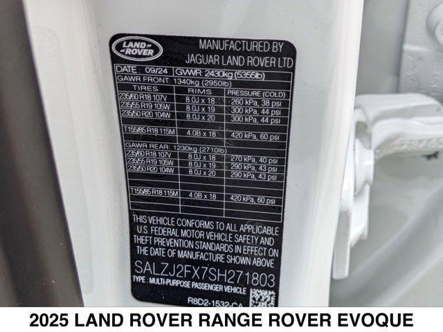 new 2025 Land Rover Range Rover Evoque car, priced at $54,205