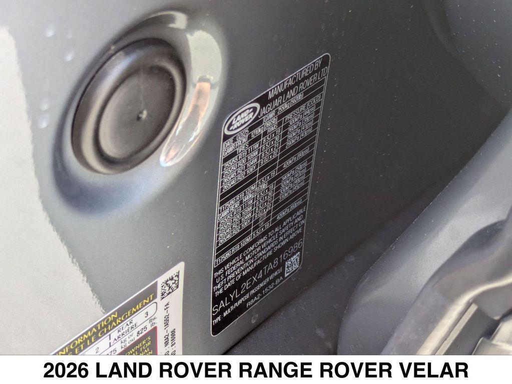 new 2026 Land Rover Range Rover Velar car, priced at $69,665