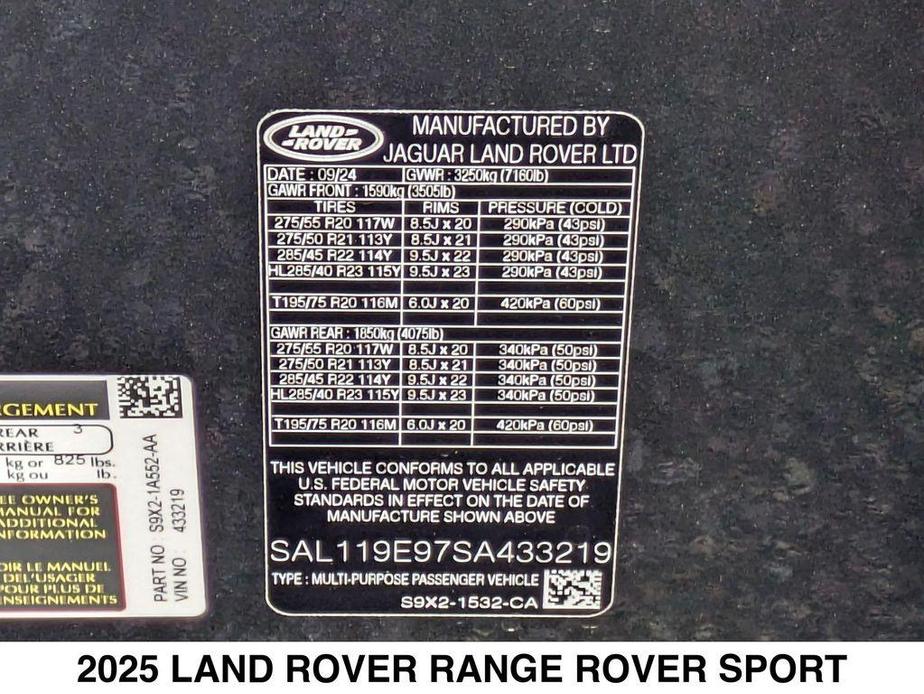 new 2025 Land Rover Range Rover Sport car