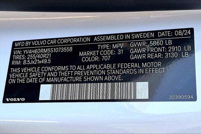 new 2025 Volvo XC60 Plug-In Hybrid car, priced at $69,875