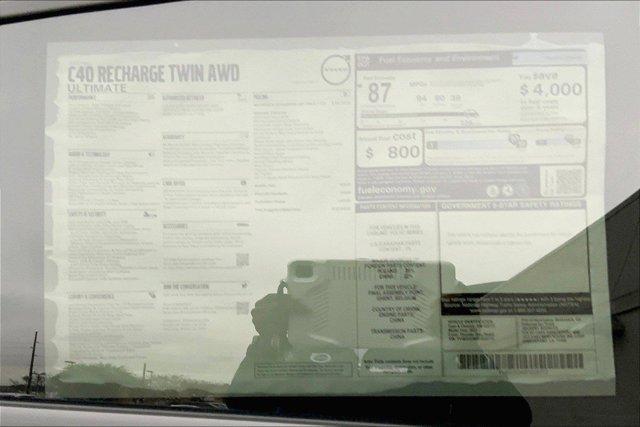 new 2023 Volvo C40 Recharge Pure Electric car, priced at $48,050