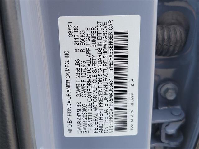 used 2021 Honda Accord car, priced at $22,495