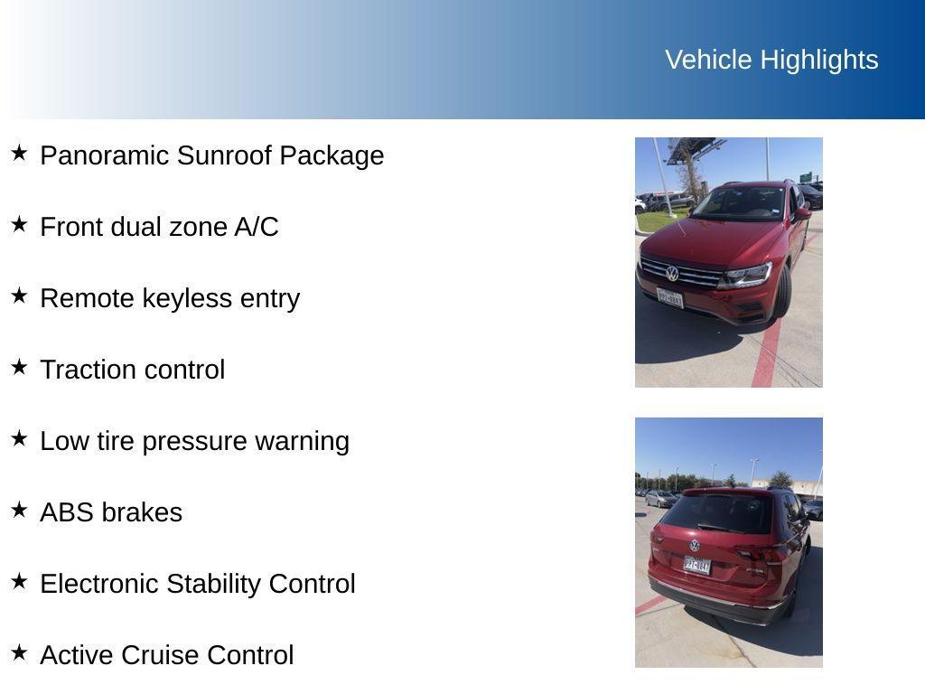 used 2021 Volkswagen Tiguan car, priced at $18,981