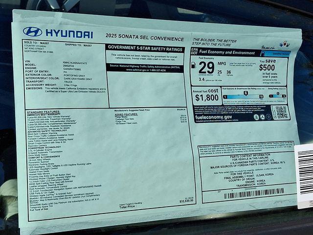 new 2025 Hyundai Sonata car, priced at $30,438