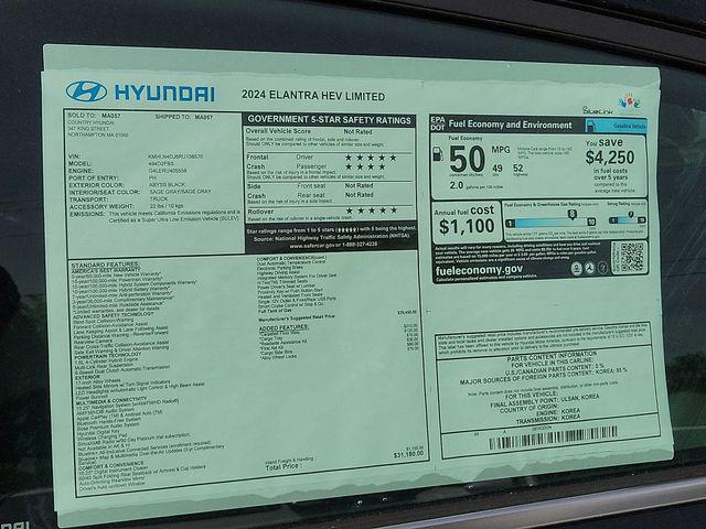 new 2024 Hyundai Elantra car, priced at $28,121