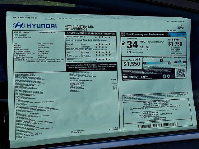 new 2025 Hyundai Elantra car, priced at $26,604