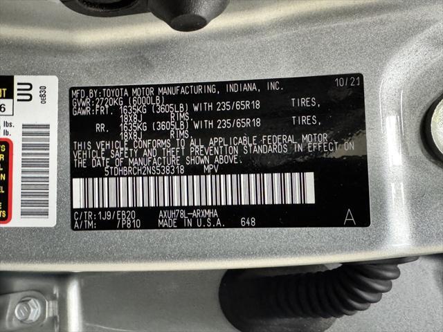 used 2022 Toyota Highlander Hybrid car, priced at $45,990