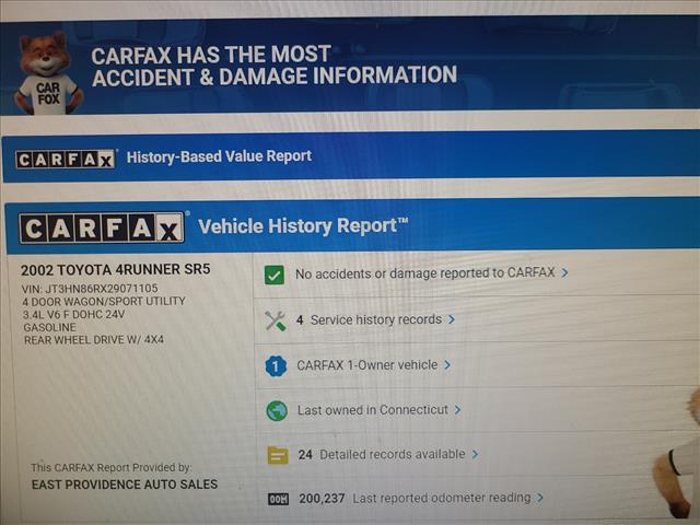 used 2002 Toyota 4Runner car, priced at $10,995