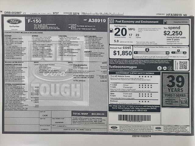 used 2017 Ford F-150 car, priced at $18,995