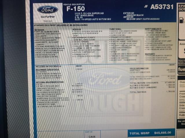 used 2018 Ford F-150 car, priced at $19,995