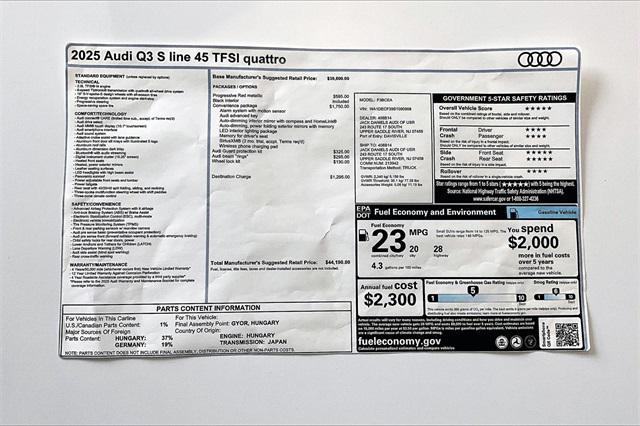 new 2025 Audi Q3 car, priced at $44,190