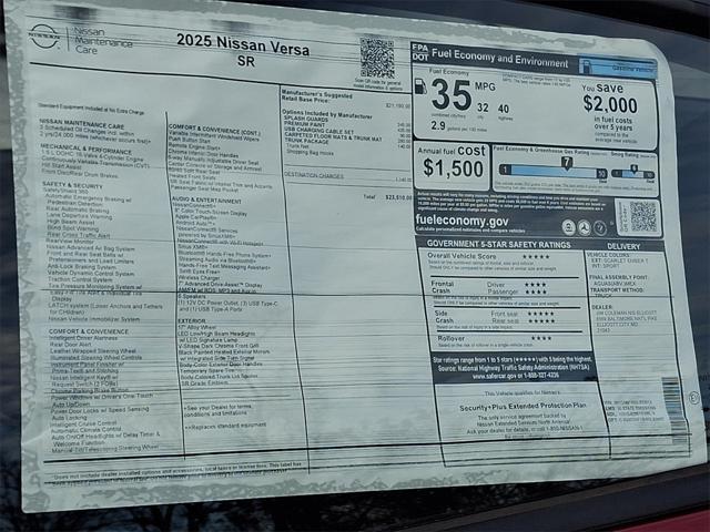 new 2025 Nissan Versa car, priced at $23,510