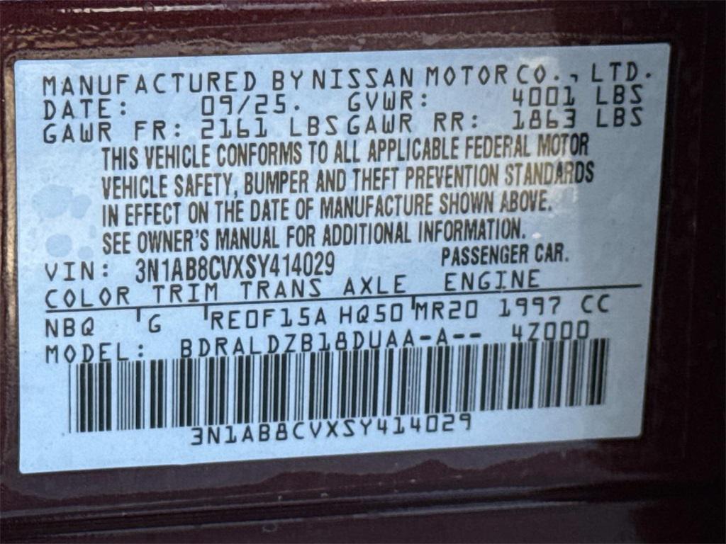 new 2025 Nissan Sentra car, priced at $20,367