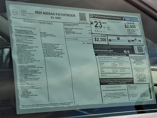 new 2025 Nissan Pathfinder car, priced at $44,410