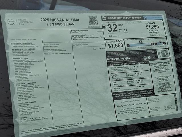 new 2025 Nissan Altima car, priced at $26,608