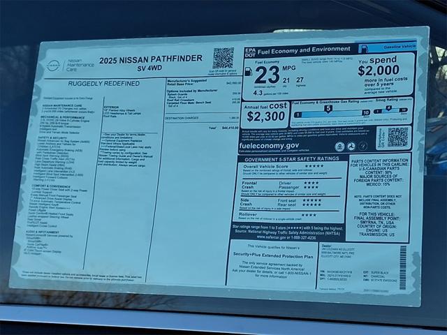 new 2025 Nissan Pathfinder car, priced at $40,390