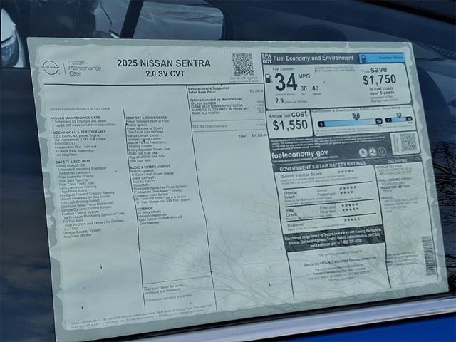 new 2025 Nissan Sentra car, priced at $24,125