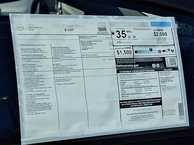 new 2025 Nissan Versa car, priced at $19,698