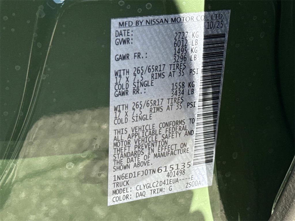 new 2026 Nissan Frontier car, priced at $38,463