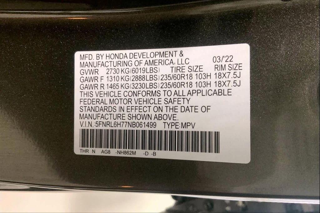 used 2022 Honda Odyssey car, priced at $34,840