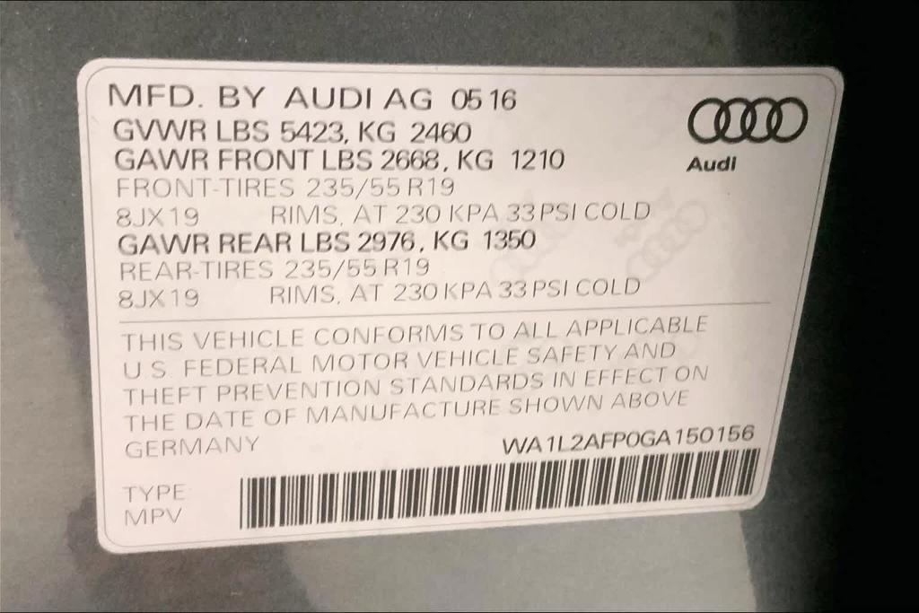 used 2016 Audi Q5 car, priced at $17,890