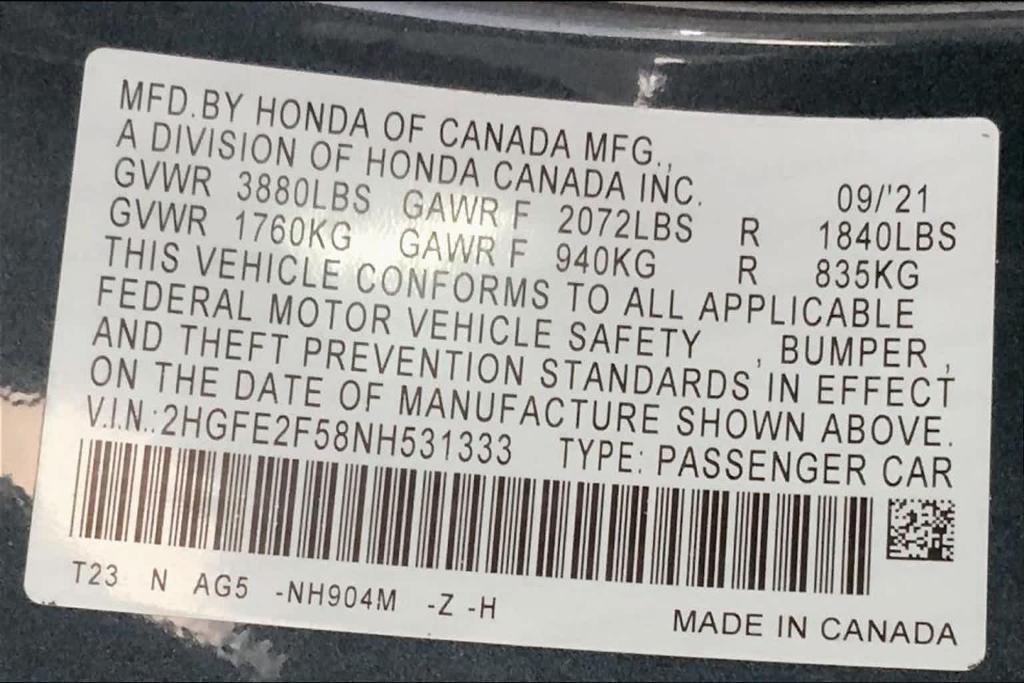 used 2022 Honda Civic car, priced at $24,680