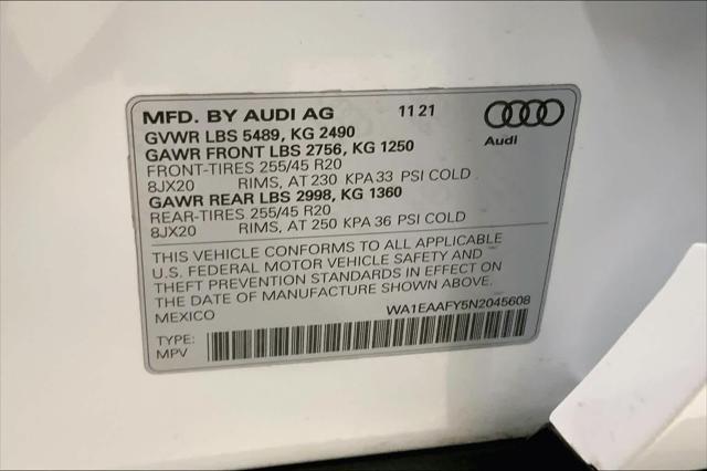 used 2022 Audi Q5 car, priced at $36,890