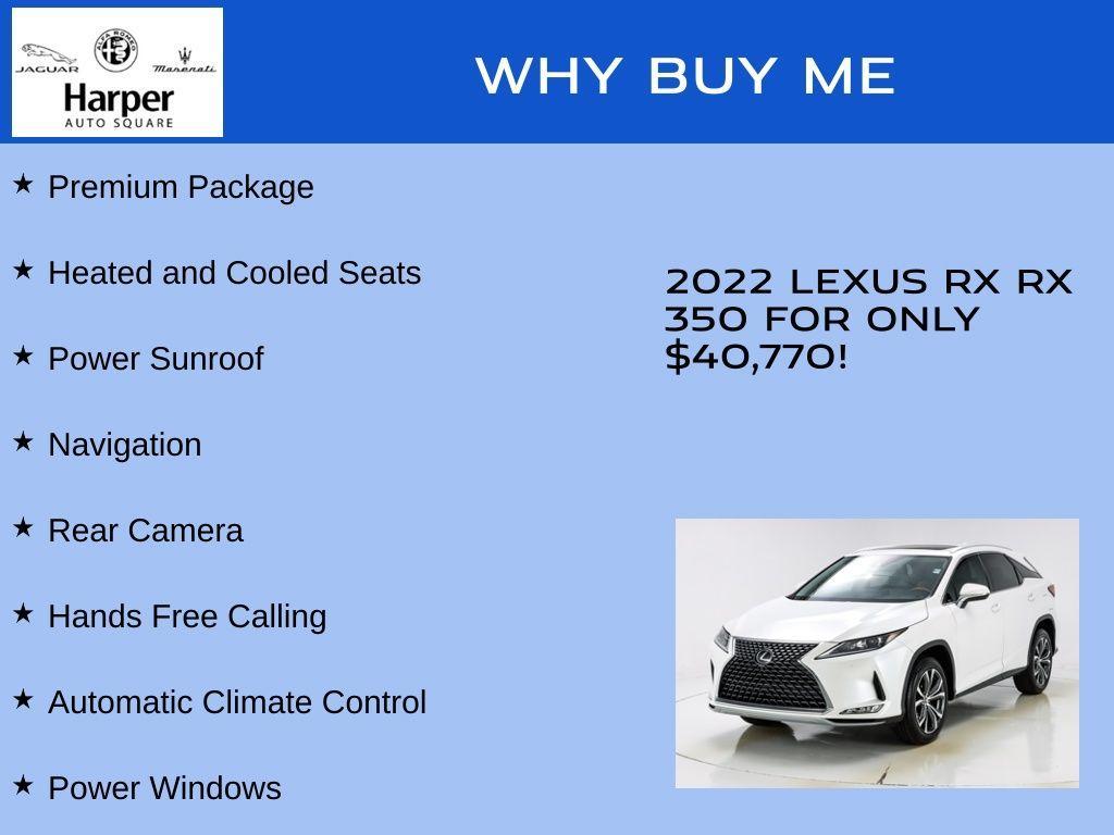 used 2022 Lexus RX 350 car, priced at $40,770