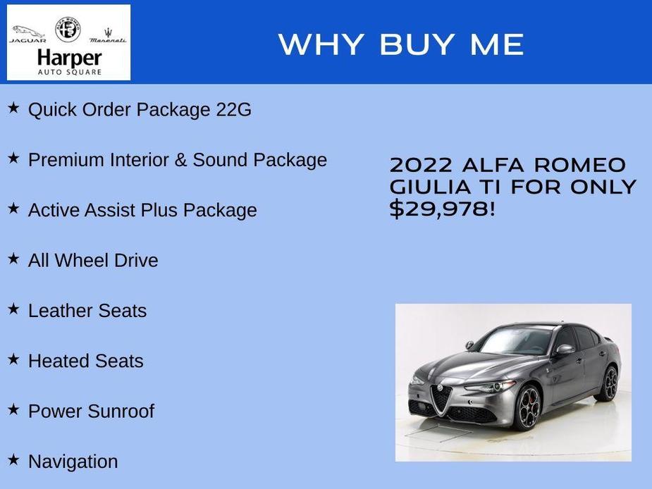 used 2022 Alfa Romeo Giulia car, priced at $29,978