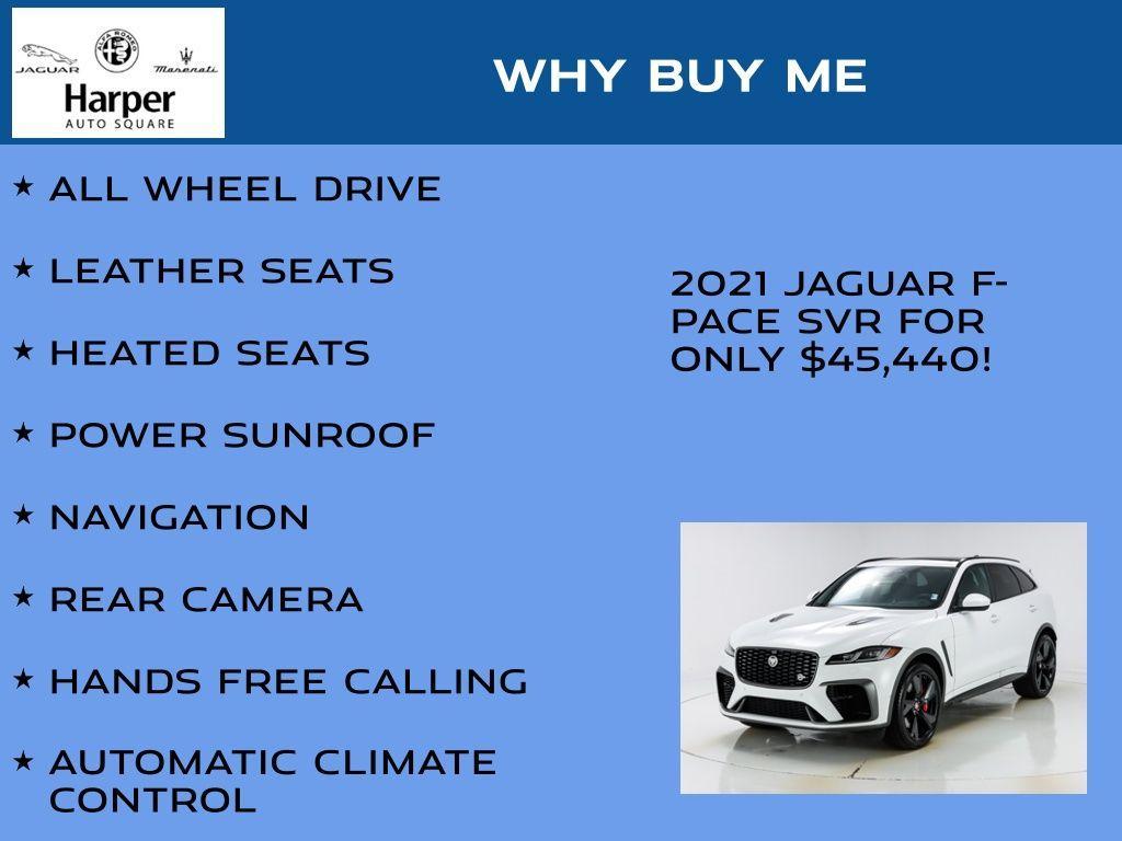 used 2021 Jaguar F-PACE car, priced at $45,440