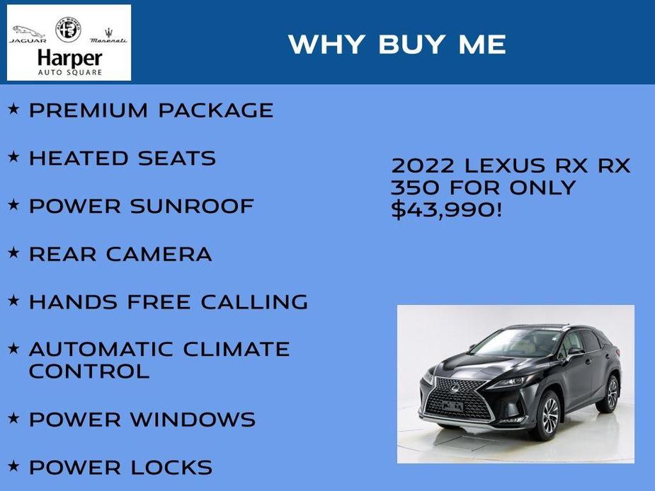 used 2022 Lexus RX 350 car, priced at $43,990