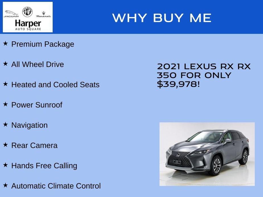 used 2021 Lexus RX 350 car, priced at $39,978