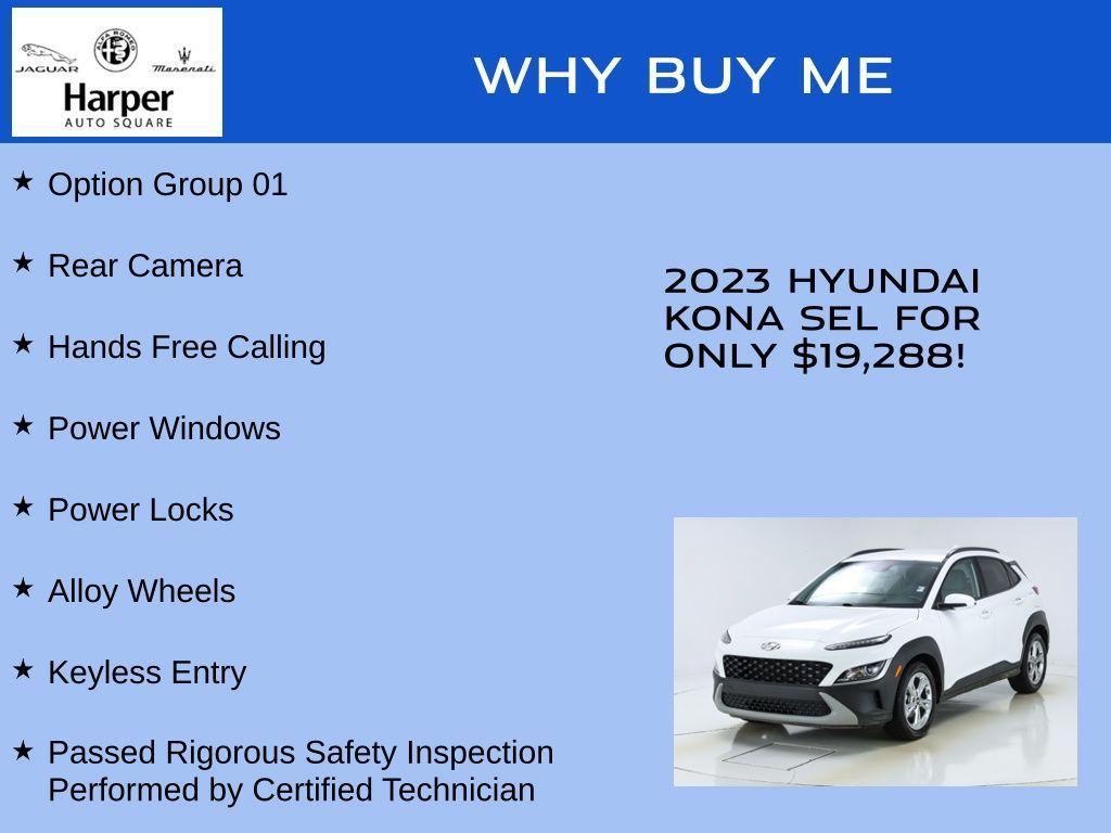 used 2023 Hyundai Kona car, priced at $19,288