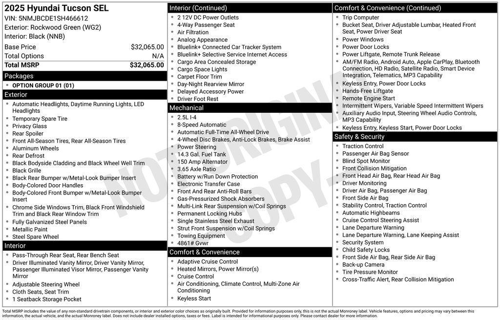used 2025 Hyundai Tucson car, priced at $28,993