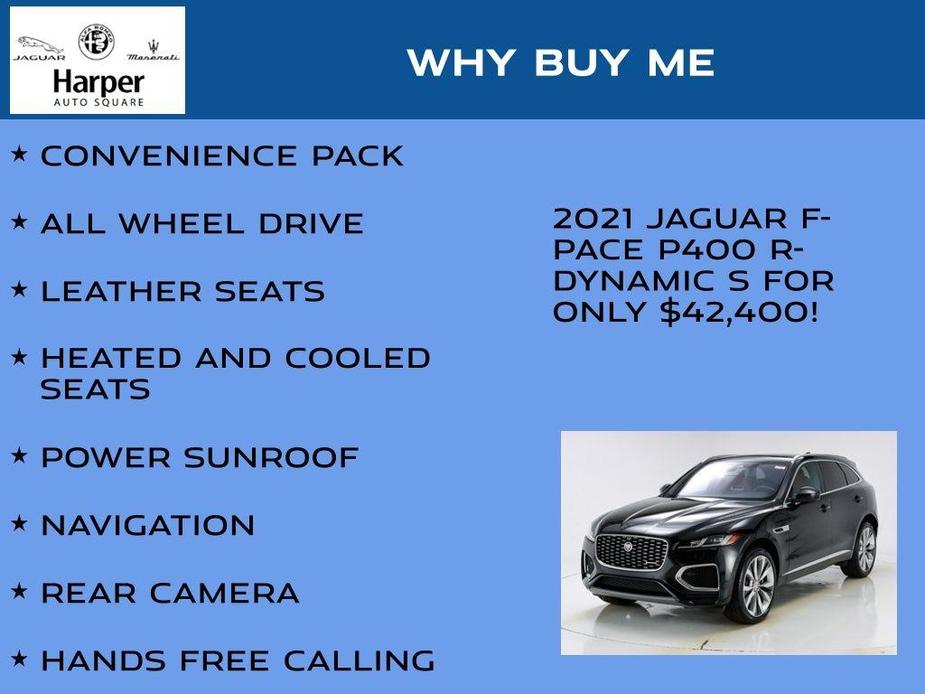 used 2021 Jaguar F-PACE car, priced at $42,400