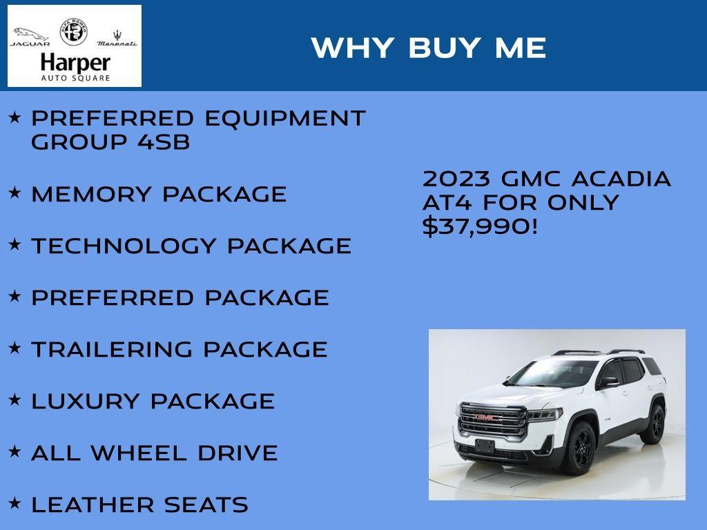 used 2023 GMC Acadia car, priced at $37,990