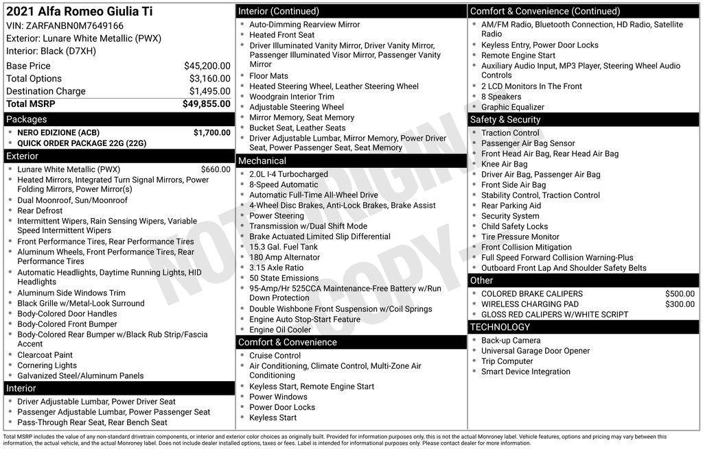 used 2021 Alfa Romeo Giulia car, priced at $20,389