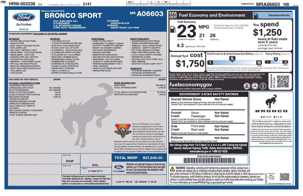 used 2021 Ford Bronco Sport car, priced at $22,473