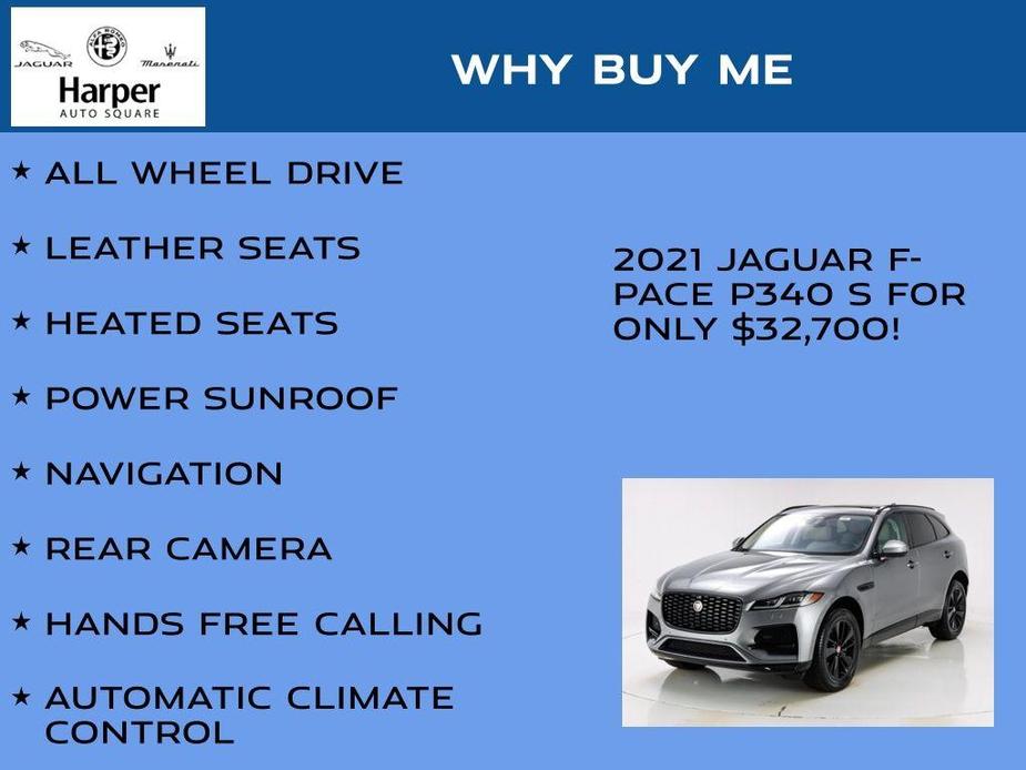 used 2021 Jaguar F-PACE car, priced at $32,700