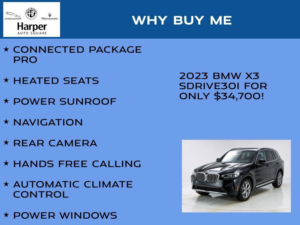 used 2023 BMW X3 car, priced at $34,700