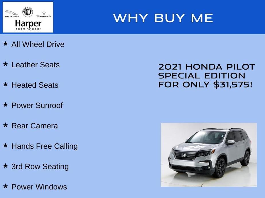 used 2021 Honda Pilot car, priced at $31,575
