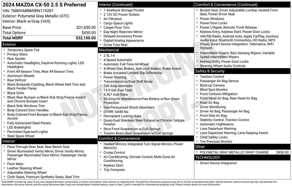 used 2024 Mazda CX-50 car, priced at $27,495