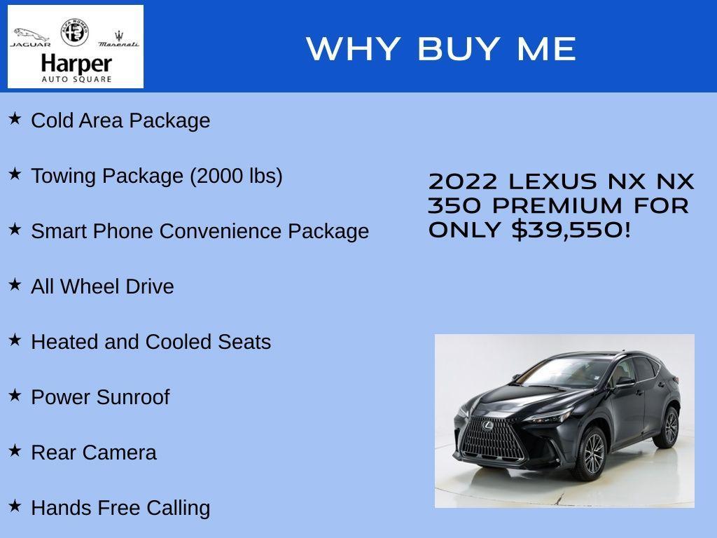 used 2022 Lexus NX 350 car, priced at $39,550