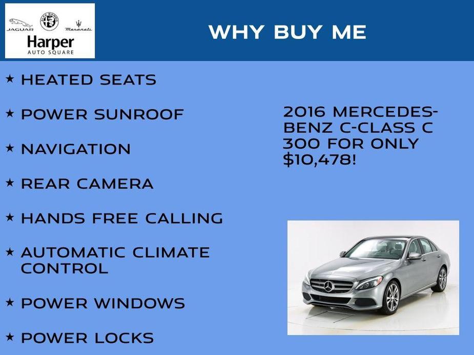 used 2016 Mercedes-Benz C-Class car, priced at $10,478