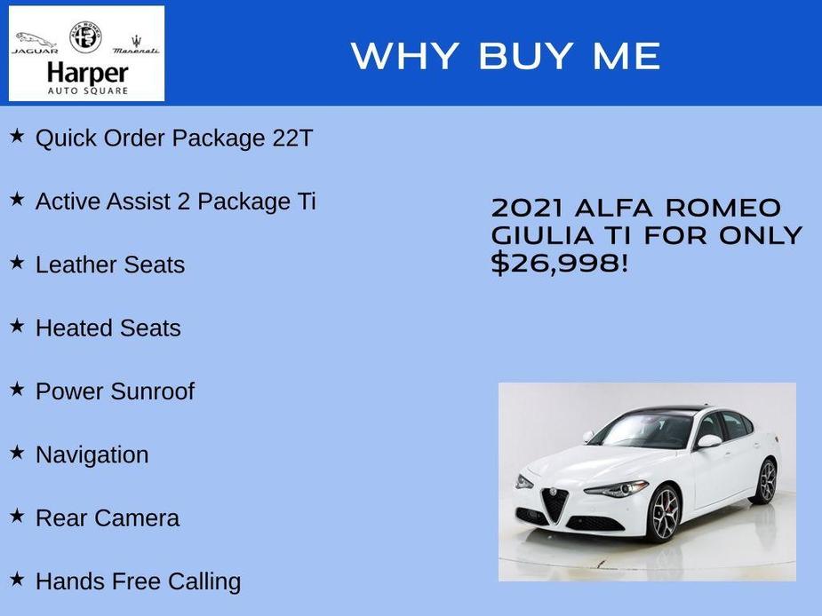 used 2021 Alfa Romeo Giulia car, priced at $26,998